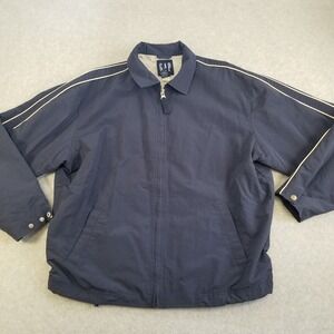 Vintage GAP Jacket Mens Large Navy Blue Bomber 90s Y2K